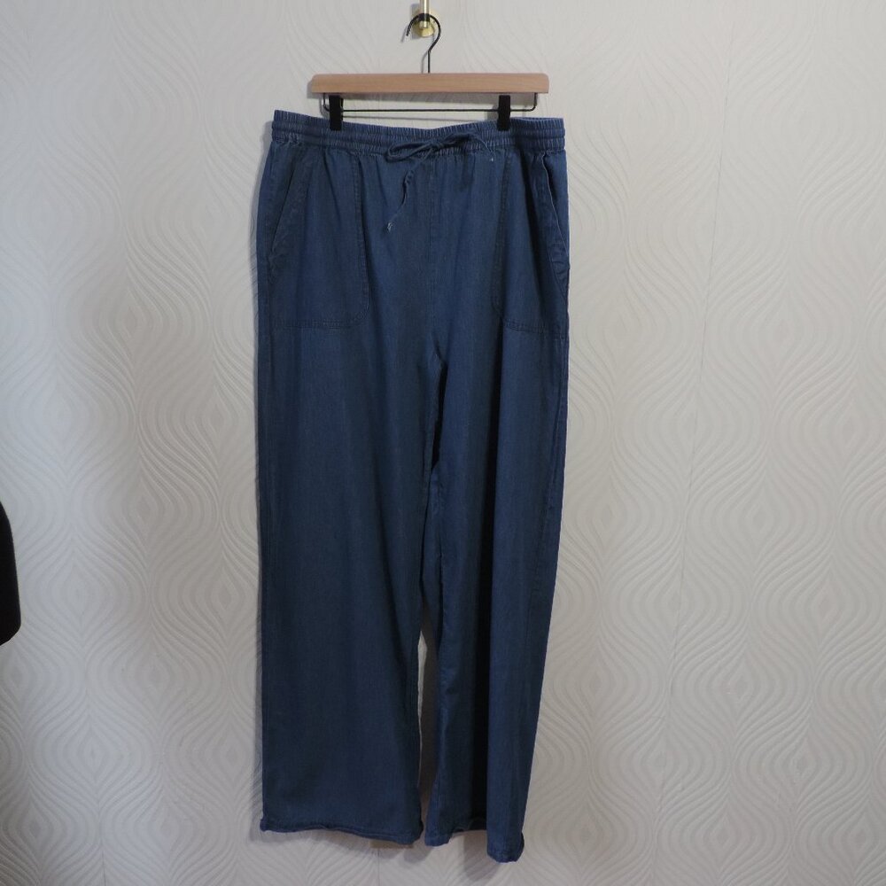 LTS Long Tall Sally Chambray Drawstring Wide Leg Pants NWOT sz US14 NWOT